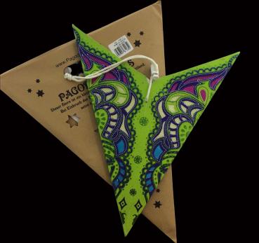 SUMITA grün/Glitter  - Faltbarer Leuchtstern, Weihnachtsstern aus Papier mit 5 Zacken, 60 cm